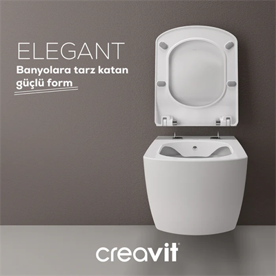 Creavit Elegant Rim-Off Kanalsız Asma Klozet Kapak Hariç EG321