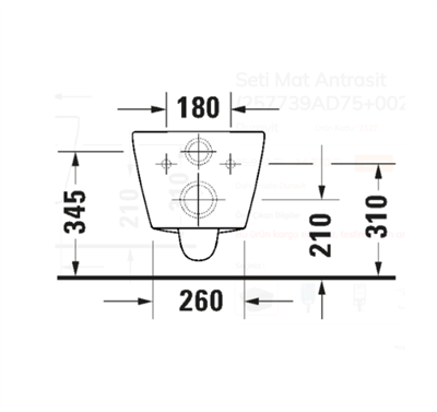 Duravit 257739AD75 D-Neo Kanalsız Asma Klozet Seti Mat Antrasit