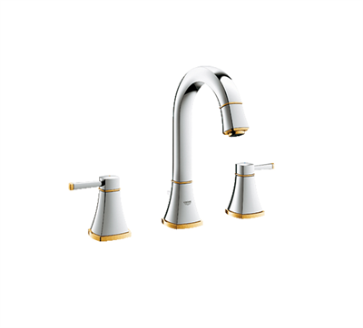 Grandera Üç Delikli Lavabo Bataryası Krom/Altın