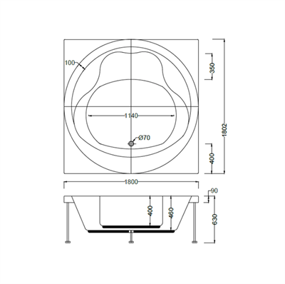 SANACRYL Lounge Cube Spa & Havuz S454 180x180x63h