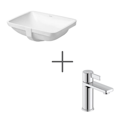 Duravit Starck 3 49 cm Tezgahaltı Lavabo Ve  D-Neo Lavabo Bataryası Medium