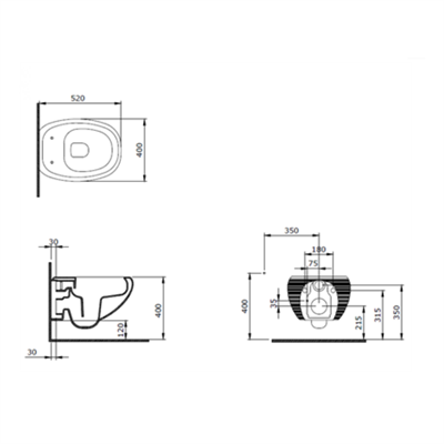 Bocchi Strata Asma Rimless Klozet Ve Kapağı Mat Antrasit 1412-020-0128