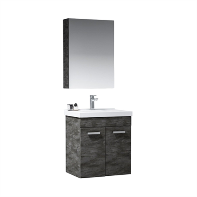 Orka Enez 65 cm Banyo Dolabı Takım Desenli Antrasit