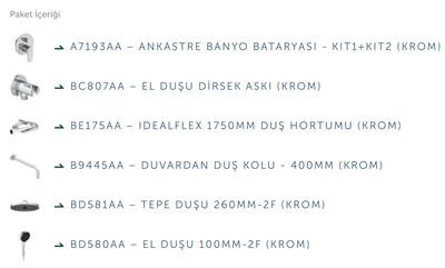 İdeal Standard BD828AA Cerafine O Ankastre Duş Sistemi Seti-Chrome