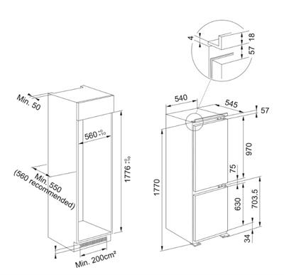 FRANKE 118.0696.811 Ankastre Buzdolabı FCB 320 TNF NE E