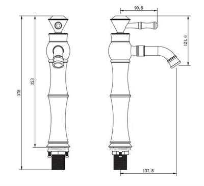 Orka Plus TP1483B Topkapı Yüksek Lavabo Armatürü Mat Siyah