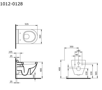 Bocchi TAORMINA ARCH ASMA KLOZET VE KAPAK P SİYAH 1012-005-0128