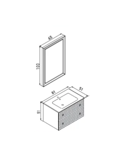 Orka Lipari 80 cm Banyo Dolabı Takımı Mat Antrasit