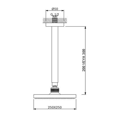 NEWARC CORNER SLİM TAVANDAN AYARLI DUŞ BAŞLIĞI-KROM-METAL