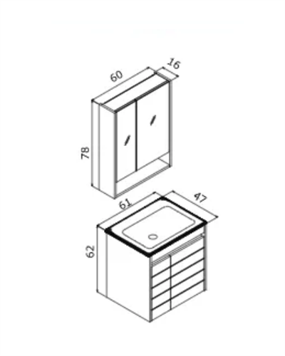 Orka Ricato 60 CM Banyo Dolabı Takım Morgana Kiraz