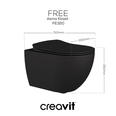 Creavit FE320ANT  Free Asma Klozet  - Mat Antrasit