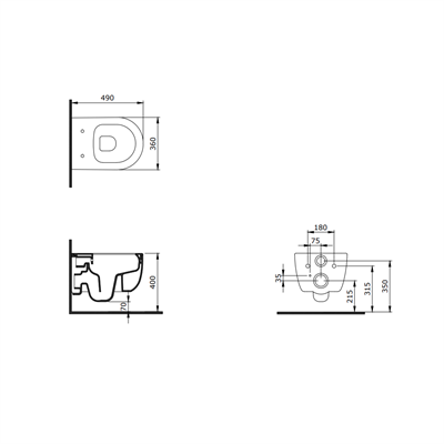 Bocchi 1417-069-0128 V Tondo Rimless Asma Klozet Mat Beton