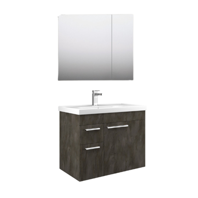 Orka Enez 80 cm Banyo Dolabı Takım Antrasit (Desenli)