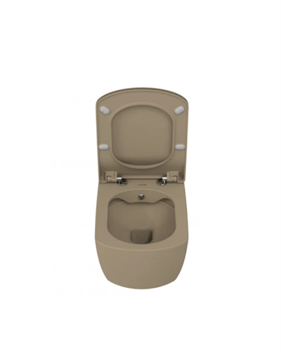 Creavit Elegant Rim-Off Duroplast Yavaş Kapanan Klozet Kapaklı Mat Cappuccino Set EG321-00CM