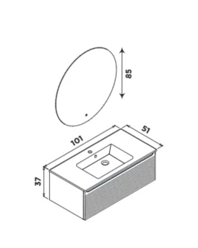 ORKA Olbia 100 cm Banyo Dolabı Takımı Mat Antrasit