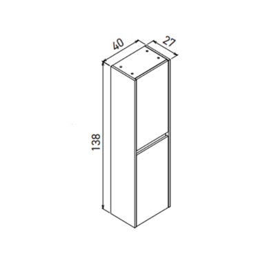 Orka Arno Kapaklı 40 cm Banyo Boy Dolabı Parlak Kaşmir
