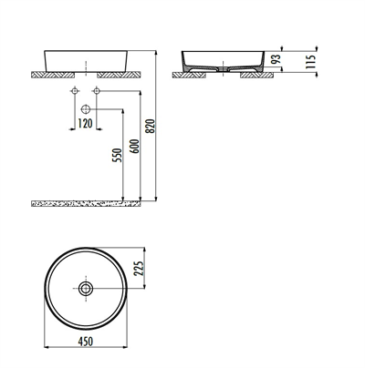 CREAVİT Loop Ø 45 cm Çanak Lavabo LP145-00CM CAPPUCINO Mat