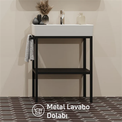 Creavit Arya Lavabo Dolabı 70 cm Siyah