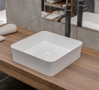 Bocchi Slim Line Kare Lavabo 38x38 cm Mat Gri 1477-006-0125