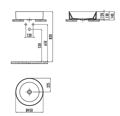 Creavit NC045 Nice Tezgah Üzeri Lavabo Ø45 cm