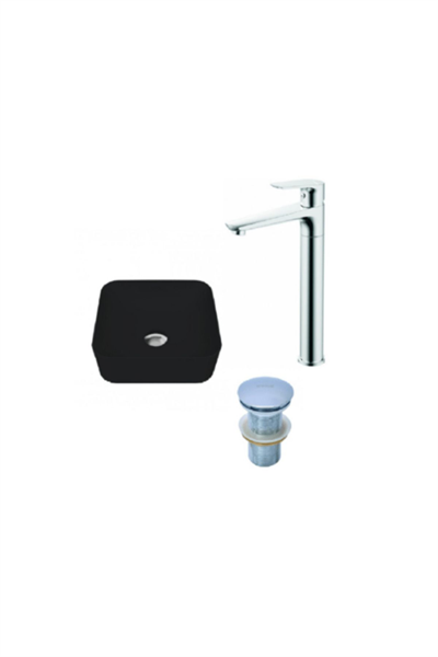 Ultra Tezgah Üstü Lavabo Ve Alfta Yüsek Armatür Krom Set