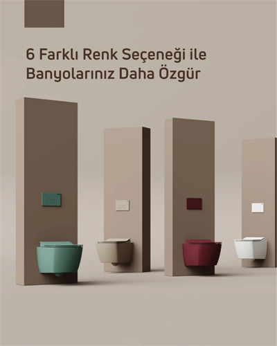 Creavit Elegant Rim-Off Duroplast Yavaş Kapanan Klozet Kapaklı Mat Cappuccino Set EG321-00CM
