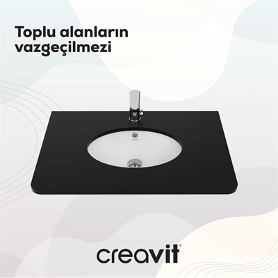 Creavit TP214 Tezgah Altı Oval Lavabo 37X47 cm Beyaz
