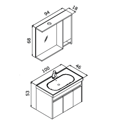 Orka Aydos 100 Cm Banyo Dolabı Takım  