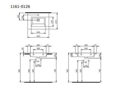 Bocchi 1161-019-0126 Milano Etajerli Lavabo 60 cm Kırmızı