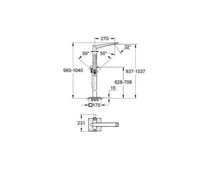 Grohe 23119000 Allure Brilliant Yerden Küvet Bataryası Krom