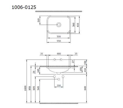 BOCCHİ Scala Tezgahaltı Lavabo 55 cm Parlak Beyaz 1006-001-0125