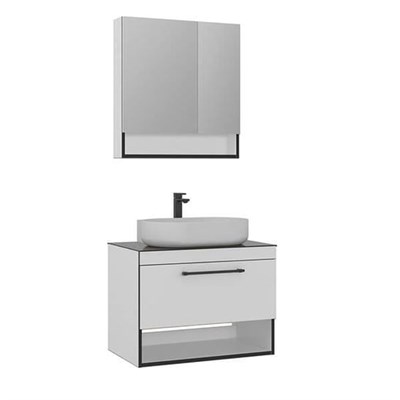 Creavit Knidos Beyaz Aynalı Dolaplı Takım