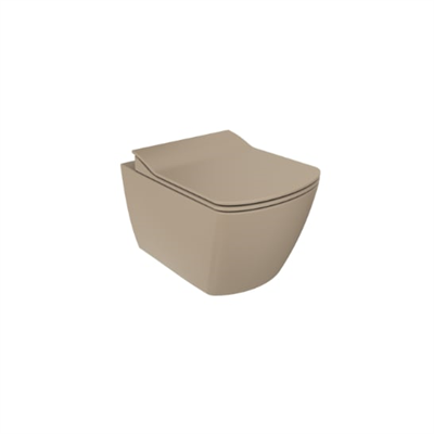 Creavit Eg321 Elegant Rim-off Kanalsız Duroplast Yavaş Kapanan Klozet Kapaklı Mat Cappucino Set Mat Cappucino