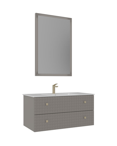 Orka Lipari 100 cm Banyo Dolabı Takımı Mat Vizon