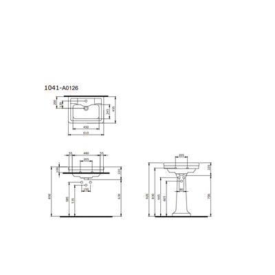 Bocchi Verona Lavabo 61 cm Parlak Siyah 1041-005-0126