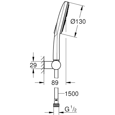 Grohe 26580000 Rainshower 130 SmartActive 3 Akışlı 