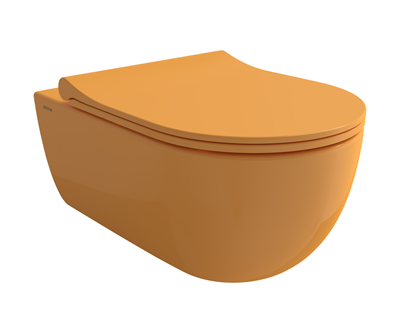 Bocchi 1416-021-0128 V-Tondo Rimless Asma Klozet ve Kapağı P. Mandalina Sarısı