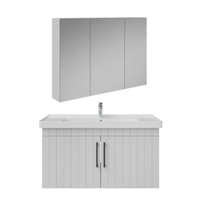 Creavit D20 Kapaklı Lavabo Dolabı Dolaplı Ayna Takımı Beyaz Lake 100 cm
