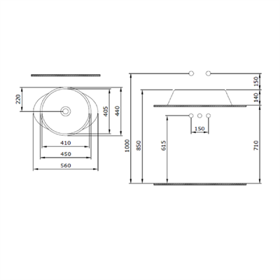 Bocchi Venezia Çanak Lavabo Yasemin 56 cm 1010-007-0125