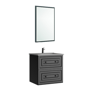 Creavit Kayra Mat Gri Lavabo Dolabı Takımı Çekmeceli 60 CM