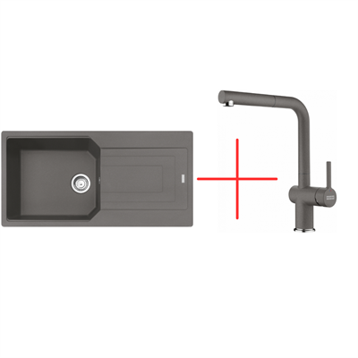 Franke Urban Ubg 611-100 Tek Gözlü Grani̇t Evi̇ye Ve Active Plus Doccia 2.0 Armatür