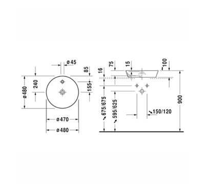 Duravıt Cape Cod Canak Lavabo 480 Mm Cap 2328480000