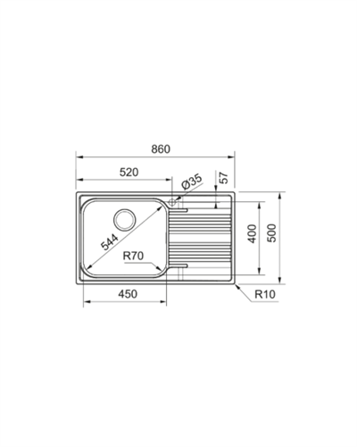 Franke Smart SRX 611-86 LB İnox Evye SAĞ 101.0356.881