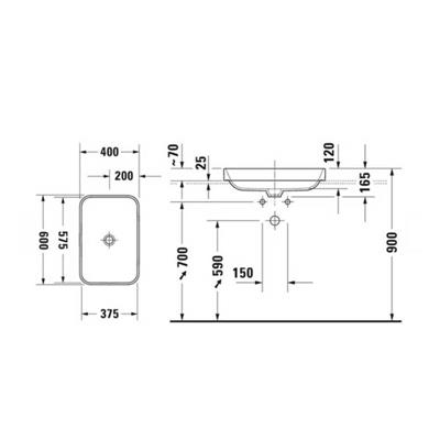 Duravit Happy D.2 Plus Lavabo 60 x 46 cm Antrasit Mat 2360601300