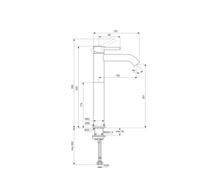 İdeal Standard BC269AA Ceraline Yüksek Lavabo Bataryası-Chrome-Sifon Kumandasız