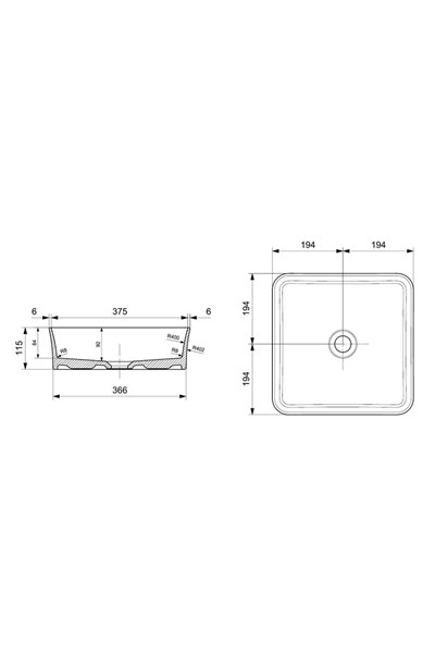 Bocchi 1477-020-0125 Sottile Slim Line Çanak Lavabo 38 Cm Mat Antrasit