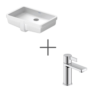 Duravit Vero Tezgah Altı Lavabo 49 cm  Ve D-Neo Lavabo Bataryası Medium