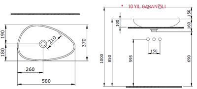 BOCCHİ Etna Çanak Lavabo 58 cm Mat Somon 1114-032-0125