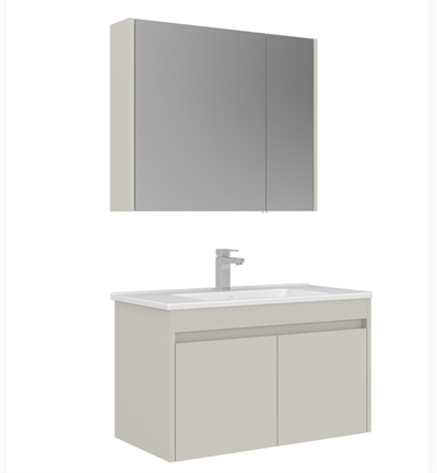 Orka Arno Kapaklı 85 cm Banyo Dolabı Takımı Parlak Kaşmir Armatür Hediyeli