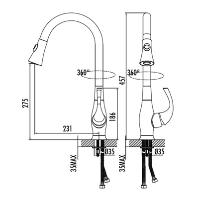 Creavit MF8890D Spiralli Mutfak Armatürü
